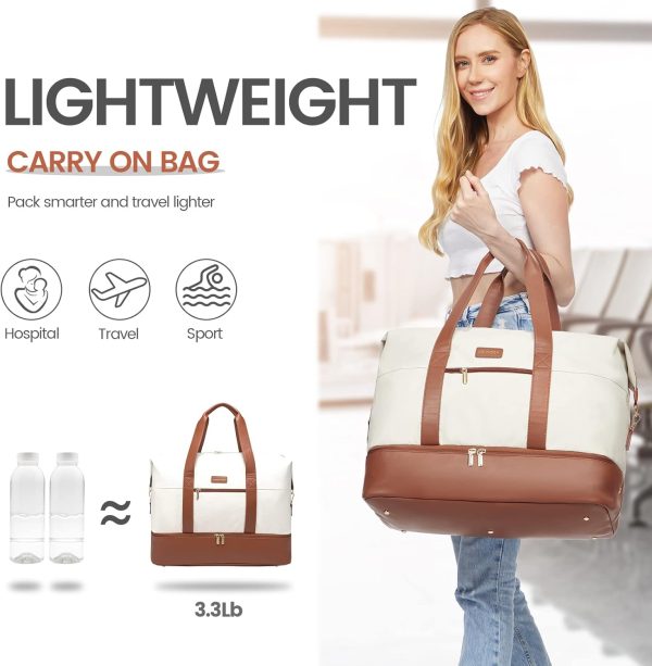 LOVEVOOK Weekender Bag, Large Travel Duffel Bag for Women with 2 Packing Cubes, Carry on Overnight Bag with Shoe Compartment, Mom Hospital Bags for Labor and Delivery - Image 44