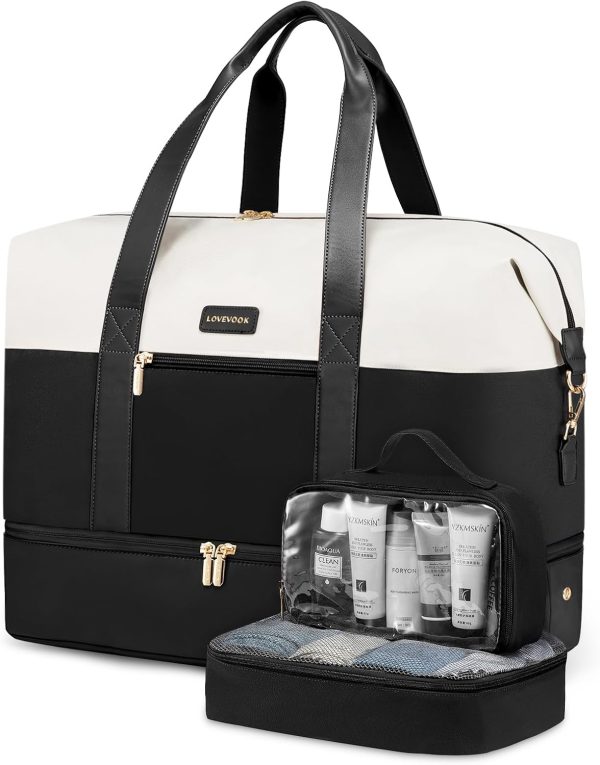 LOVEVOOK Weekender Bag, Large Travel Duffel Bag for Women with 2 Packing Cubes, Carry on Overnight Bag with Shoe Compartment, Mom Hospital Bags for Labor and Delivery - Image 46