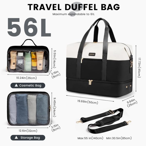 LOVEVOOK Weekender Bag, Large Travel Duffel Bag for Women with 2 Packing Cubes, Carry on Overnight Bag with Shoe Compartment, Mom Hospital Bags for Labor and Delivery - Image 47