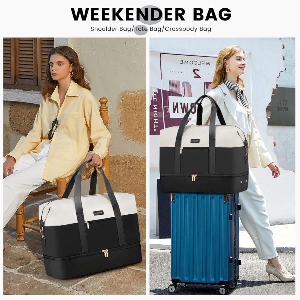 LOVEVOOK Weekender Bag, Large Travel Duffel Bag for Women with 2 Packing Cubes, Carry on Overnight Bag with Shoe Compartment, Mom Hospital Bags for Labor and Delivery - Image 48