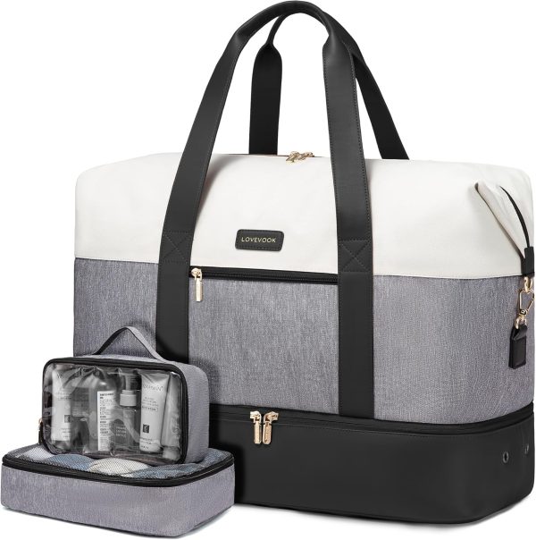 LOVEVOOK Weekender Bag, Large Travel Duffel Bag for Women with 2 Packing Cubes, Carry on Overnight Bag with Shoe Compartment, Mom Hospital Bags for Labor and Delivery - Image 52