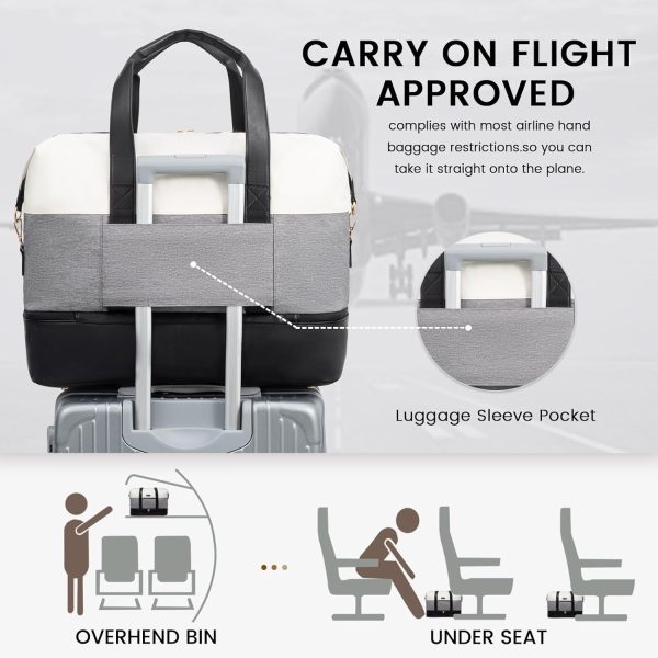 LOVEVOOK Weekender Bag, Large Travel Duffel Bag for Women with 2 Packing Cubes, Carry on Overnight Bag with Shoe Compartment, Mom Hospital Bags for Labor and Delivery - Image 54