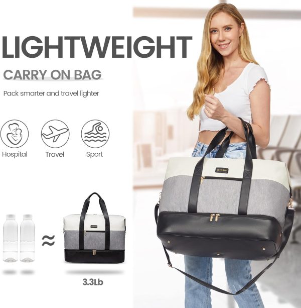 LOVEVOOK Weekender Bag, Large Travel Duffel Bag for Women with 2 Packing Cubes, Carry on Overnight Bag with Shoe Compartment, Mom Hospital Bags for Labor and Delivery - Image 55