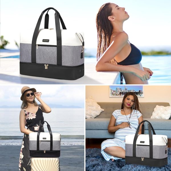 LOVEVOOK Weekender Bag, Large Travel Duffel Bag for Women with 2 Packing Cubes, Carry on Overnight Bag with Shoe Compartment, Mom Hospital Bags for Labor and Delivery - Image 59