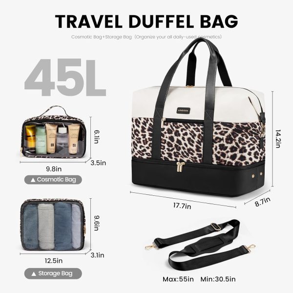LOVEVOOK Weekender Bag, Large Travel Duffel Bag for Women with 2 Packing Cubes, Carry on Overnight Bag with Shoe Compartment, Mom Hospital Bags for Labor and Delivery - Image 63