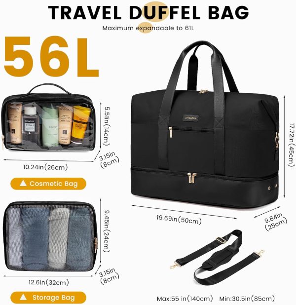 LOVEVOOK Weekender Bag, Large Travel Duffel Bag for Women with 2 Packing Cubes, Carry on Overnight Bag with Shoe Compartment, Mom Hospital Bags for Labor and Delivery - Image 68