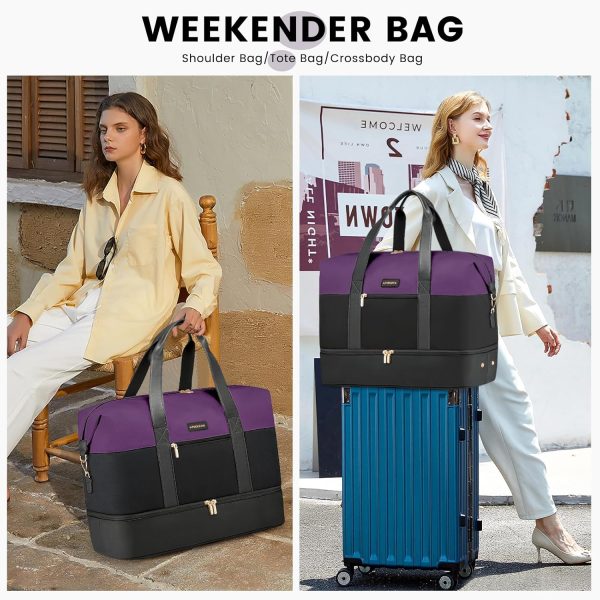 LOVEVOOK Weekender Bag, Large Travel Duffel Bag for Women with 2 Packing Cubes, Carry on Overnight Bag with Shoe Compartment, Mom Hospital Bags for Labor and Delivery - Image 79