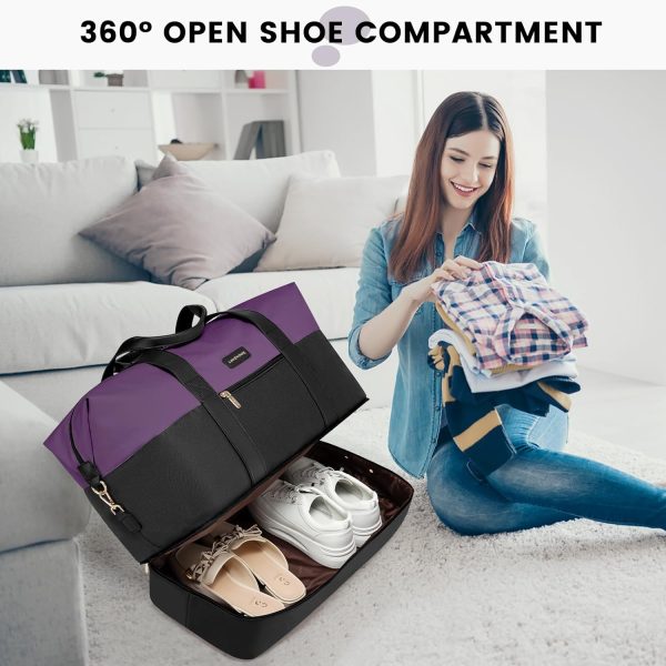 LOVEVOOK Weekender Bag, Large Travel Duffel Bag for Women with 2 Packing Cubes, Carry on Overnight Bag with Shoe Compartment, Mom Hospital Bags for Labor and Delivery - Image 81