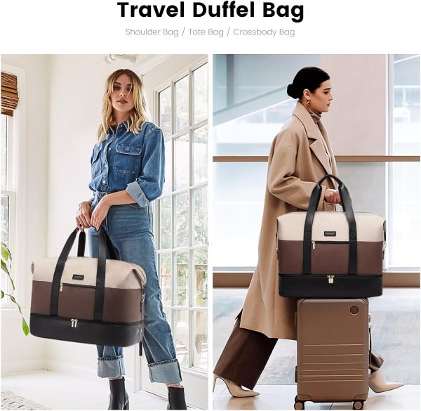 LOVEVOOK Weekender Bag, Large Travel Duffel Bag for Women with 2 Packing Cubes, Carry on Overnight Bag with Shoe Compartment, Mom Hospital Bags for Labor and Delivery - Image 91
