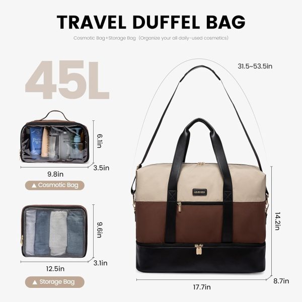 LOVEVOOK Weekender Bag, Large Travel Duffel Bag for Women with 2 Packing Cubes, Carry on Overnight Bag with Shoe Compartment, Mom Hospital Bags for Labor and Delivery - Image 92