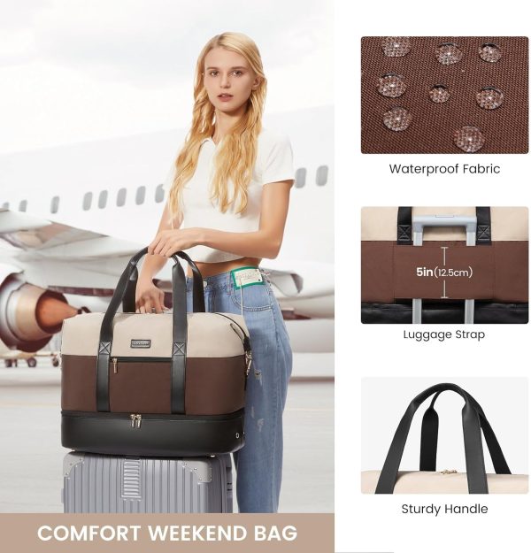 LOVEVOOK Weekender Bag, Large Travel Duffel Bag for Women with 2 Packing Cubes, Carry on Overnight Bag with Shoe Compartment, Mom Hospital Bags for Labor and Delivery - Image 96