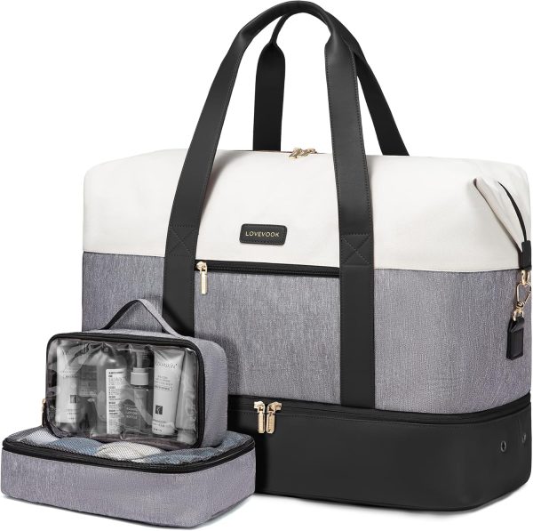 LOVEVOOK Weekender Bag, Large Travel Duffel Bag for Women with 2 Packing Cubes, Carry on Overnight Bag with Shoe Compartment, Mom Hospital Bags for Labor and Delivery - Image 98