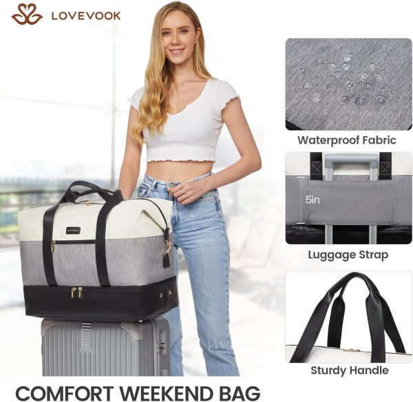 LOVEVOOK Weekender Bag, Large Travel Duffel Bag for Women with 2 Packing Cubes, Carry on Overnight Bag with Shoe Compartment, Mom Hospital Bags for Labor and Delivery - Image 102