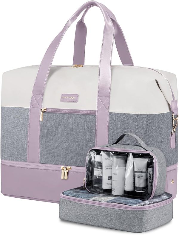LOVEVOOK Weekender Bag, Large Travel Duffel Bag for Women with 2 Packing Cubes, Carry on Overnight Bag with Shoe Compartment, Mom Hospital Bags for Labor and Delivery - Image 103
