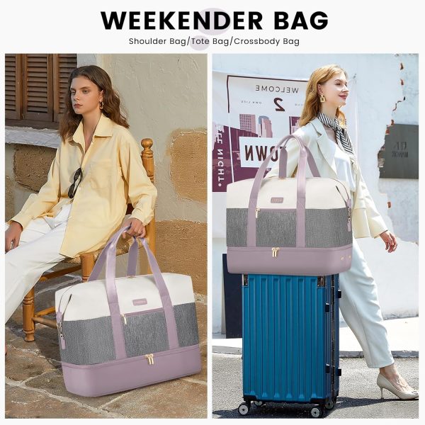 LOVEVOOK Weekender Bag, Large Travel Duffel Bag for Women with 2 Packing Cubes, Carry on Overnight Bag with Shoe Compartment, Mom Hospital Bags for Labor and Delivery - Image 105