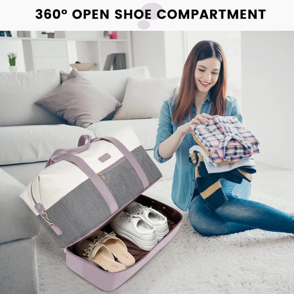 LOVEVOOK Weekender Bag, Large Travel Duffel Bag for Women with 2 Packing Cubes, Carry on Overnight Bag with Shoe Compartment, Mom Hospital Bags for Labor and Delivery - Image 106