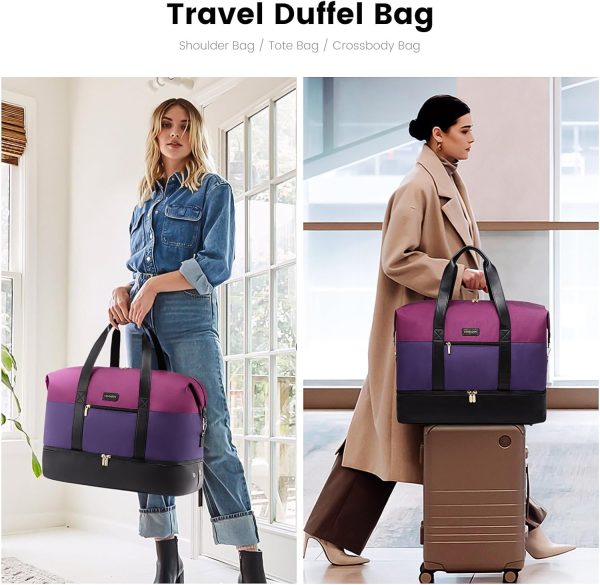 LOVEVOOK Weekender Bag, Large Travel Duffel Bag for Women with 2 Packing Cubes, Carry on Overnight Bag with Shoe Compartment, Mom Hospital Bags for Labor and Delivery - Image 110