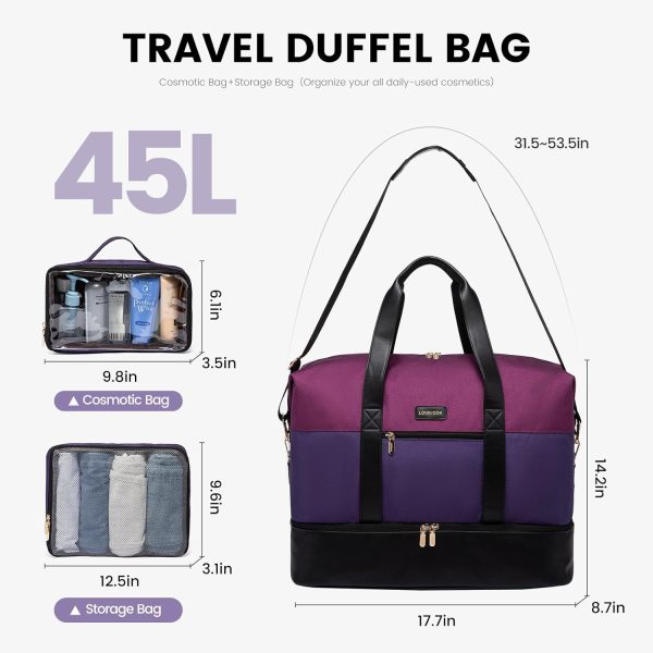 LOVEVOOK Weekender Bag, Large Travel Duffel Bag for Women with 2 Packing Cubes, Carry on Overnight Bag with Shoe Compartment, Mom Hospital Bags for Labor and Delivery - Image 111