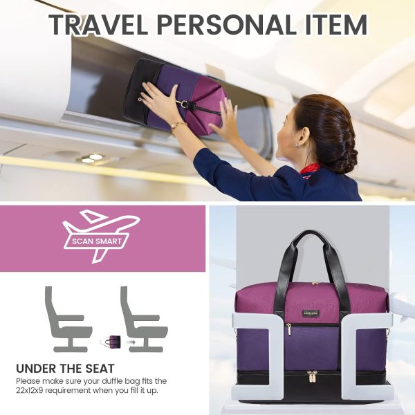 LOVEVOOK Weekender Bag, Large Travel Duffel Bag for Women with 2 Packing Cubes, Carry on Overnight Bag with Shoe Compartment, Mom Hospital Bags for Labor and Delivery - Image 112