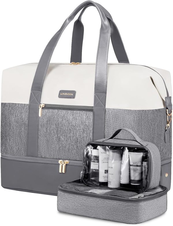 LOVEVOOK Weekender Bag, Large Travel Duffel Bag for Women with 2 Packing Cubes, Carry on Overnight Bag with Shoe Compartment, Mom Hospital Bags for Labor and Delivery - Image 116