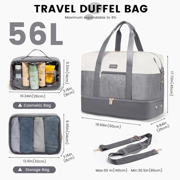 LOVEVOOK Weekender Bag, Large Travel Duffel Bag for Women with 2 Packing Cubes, Carry on Overnight Bag with Shoe Compartment, Mom Hospital Bags for Labor and Delivery - Image 117