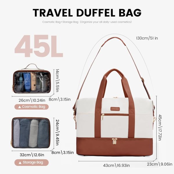 LOVEVOOK Weekender Bag, Large Travel Duffel Bag for Women with 2 Packing Cubes, Carry on Overnight Bag with Shoe Compartment, Mom Hospital Bags for Labor and Delivery - Image 123