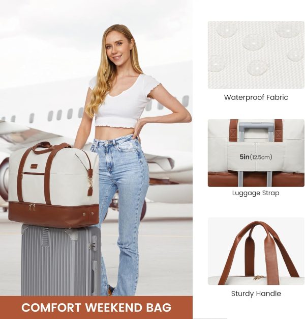 LOVEVOOK Weekender Bag, Large Travel Duffel Bag for Women with 2 Packing Cubes, Carry on Overnight Bag with Shoe Compartment, Mom Hospital Bags for Labor and Delivery - Image 129