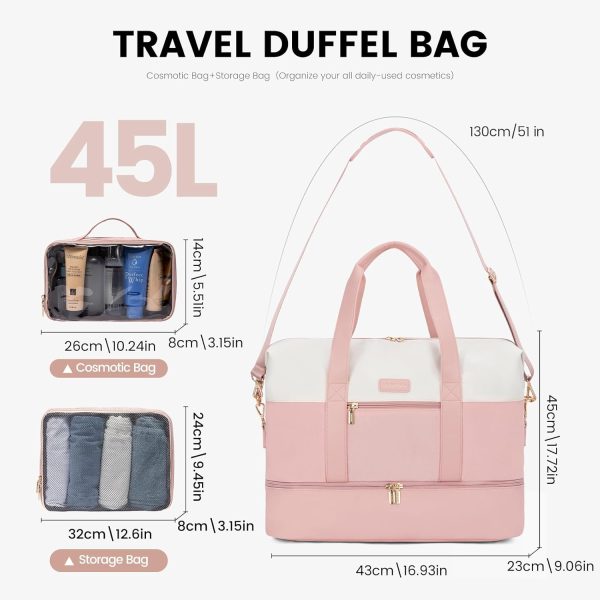 LOVEVOOK Weekender Bag, Large Travel Duffel Bag for Women with 2 Packing Cubes, Carry on Overnight Bag with Shoe Compartment, Mom Hospital Bags for Labor and Delivery - Image 132