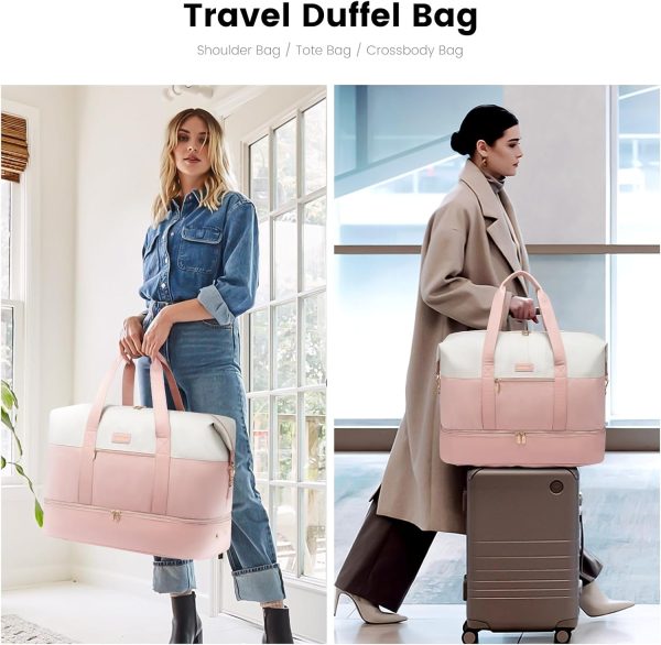 LOVEVOOK Weekender Bag, Large Travel Duffel Bag for Women with 2 Packing Cubes, Carry on Overnight Bag with Shoe Compartment, Mom Hospital Bags for Labor and Delivery - Image 134