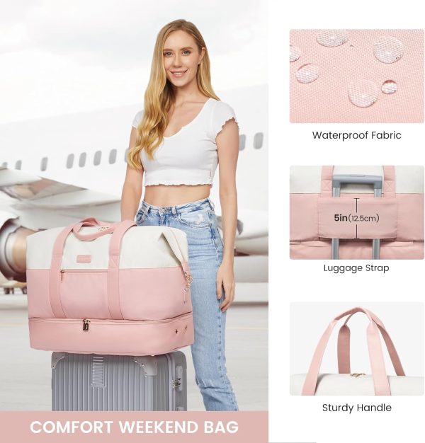 LOVEVOOK Weekender Bag, Large Travel Duffel Bag for Women with 2 Packing Cubes, Carry on Overnight Bag with Shoe Compartment, Mom Hospital Bags for Labor and Delivery - Image 137