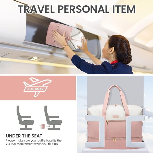 LOVEVOOK Weekender Bag, Large Travel Duffel Bag for Women with 2 Packing Cubes, Carry on Overnight Bag with Shoe Compartment, Mom Hospital Bags for Labor and Delivery - Image 138