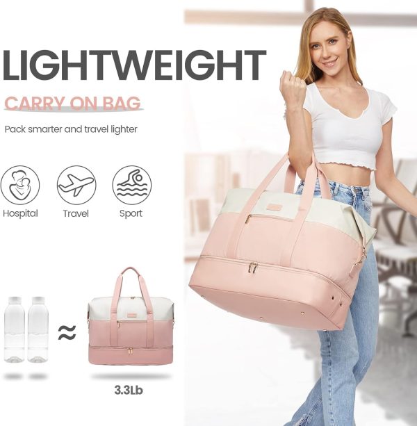 LOVEVOOK Weekender Bag, Large Travel Duffel Bag for Women with 2 Packing Cubes, Carry on Overnight Bag with Shoe Compartment, Mom Hospital Bags for Labor and Delivery - Image 139