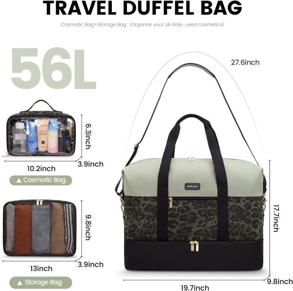 LOVEVOOK Weekender Bag, Large Travel Duffel Bag for Women with 2 Packing Cubes, Carry on Overnight Bag with Shoe Compartment, Mom Hospital Bags for Labor and Delivery - Image 142
