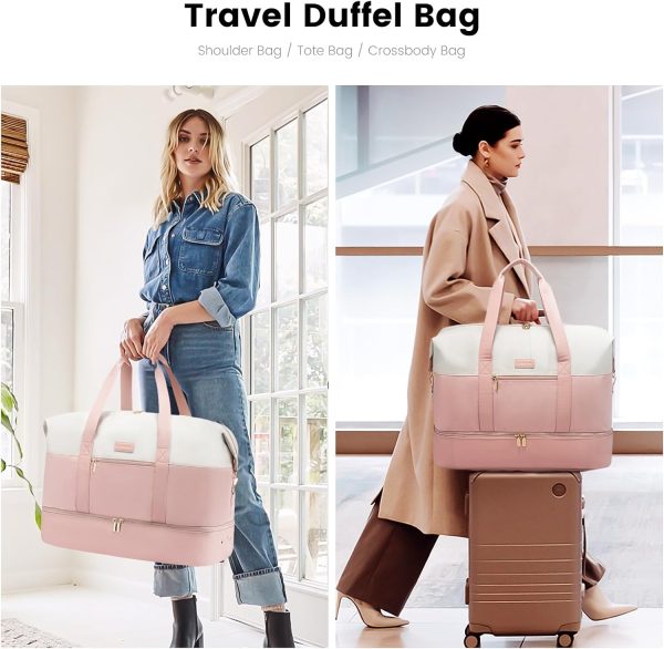 LOVEVOOK Weekender Bag, Large Travel Duffel Bag for Women with 2 Packing Cubes, Carry on Overnight Bag with Shoe Compartment, Mom Hospital Bags for Labor and Delivery - Image 150