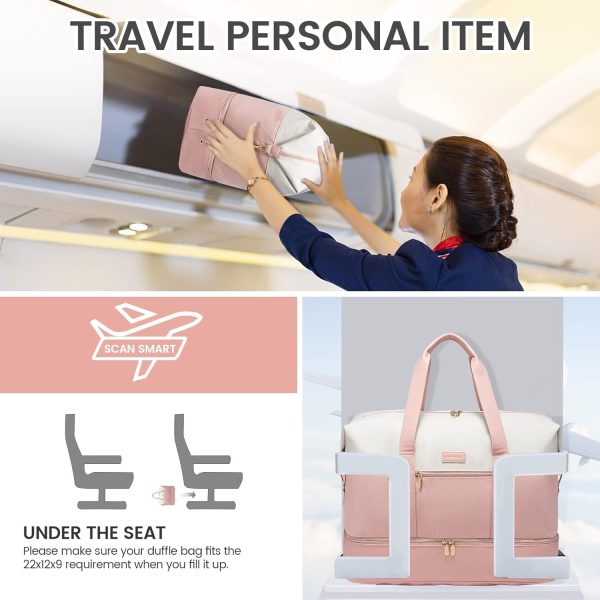 LOVEVOOK Weekender Bag, Large Travel Duffel Bag for Women with 2 Packing Cubes, Carry on Overnight Bag with Shoe Compartment, Mom Hospital Bags for Labor and Delivery - Image 152
