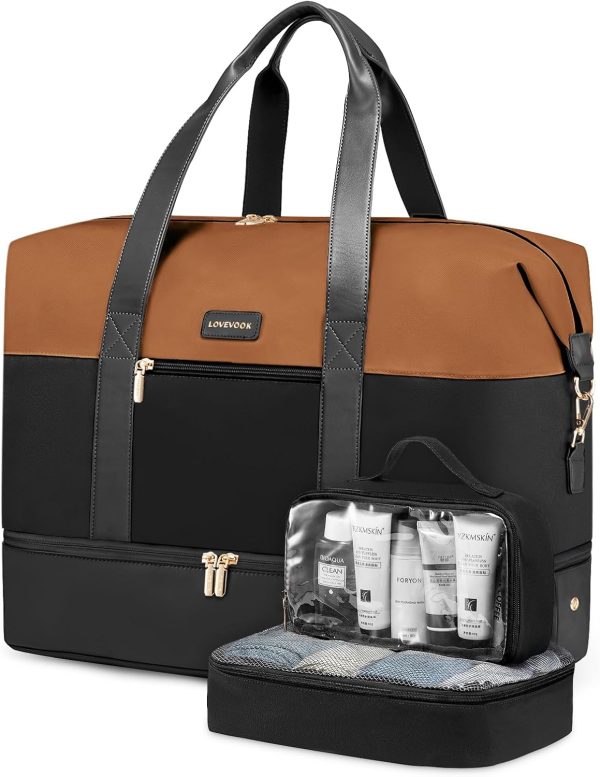 LOVEVOOK Weekender Bag, Large Travel Duffel Bag for Women with 2 Packing Cubes, Carry on Overnight Bag with Shoe Compartment, Mom Hospital Bags for Labor and Delivery - Image 157