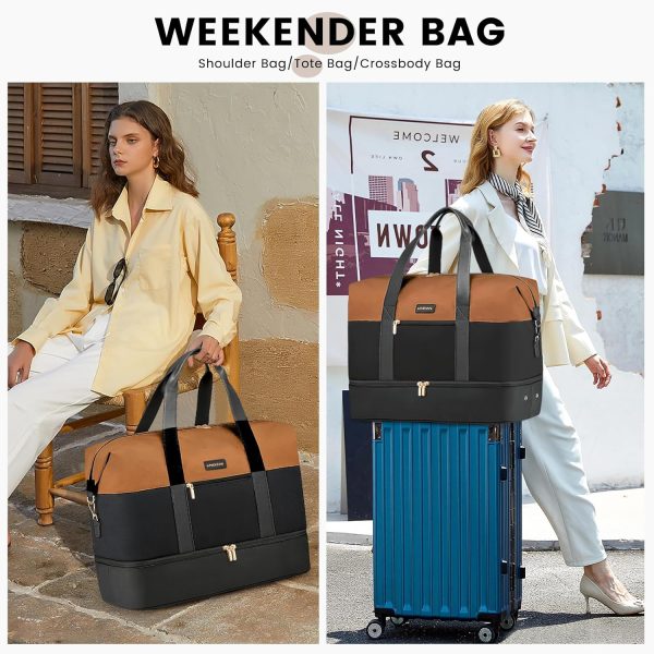 LOVEVOOK Weekender Bag, Large Travel Duffel Bag for Women with 2 Packing Cubes, Carry on Overnight Bag with Shoe Compartment, Mom Hospital Bags for Labor and Delivery - Image 159