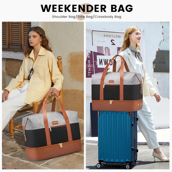 LOVEVOOK Weekender Bag, Large Travel Duffel Bag for Women with 2 Packing Cubes, Carry on Overnight Bag with Shoe Compartment, Mom Hospital Bags for Labor and Delivery - Image 165