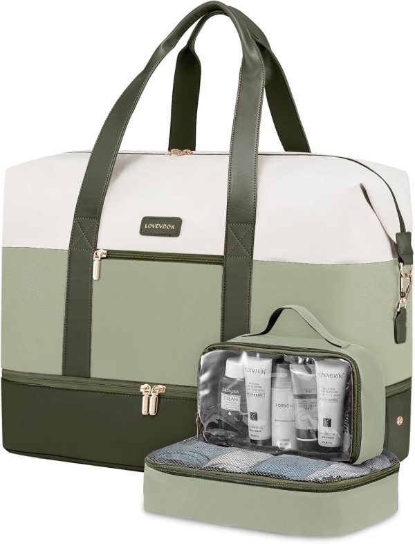 LOVEVOOK Weekender Bag, Large Travel Duffel Bag for Women with 2 Packing Cubes, Carry on Overnight Bag with Shoe Compartment, Mom Hospital Bags for Labor and Delivery - Image 168