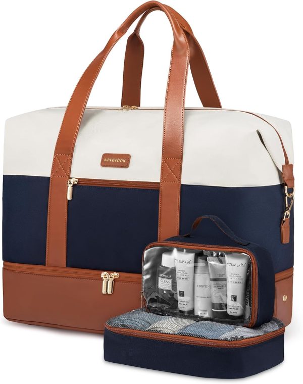 LOVEVOOK Weekender Bag, Large Travel Duffel Bag for Women with 2 Packing Cubes, Carry on Overnight Bag with Shoe Compartment, Mom Hospital Bags for Labor and Delivery - Image 174