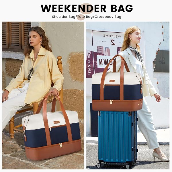 LOVEVOOK Weekender Bag, Large Travel Duffel Bag for Women with 2 Packing Cubes, Carry on Overnight Bag with Shoe Compartment, Mom Hospital Bags for Labor and Delivery - Image 176