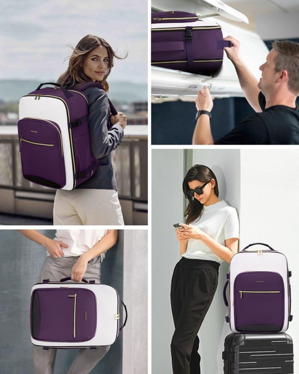 LOVEVOOK 40L Travel Backpack for Women & Men, Large Carry on Backpack for Airplanes with 3 Packing Cubes, TSA Personal Item Travel Bag fits 17" Laptop, Waterproof Weekender Essentials Airline Approved - Image 15