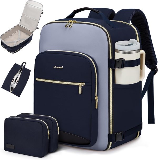 LOVEVOOK 40L Travel Backpack for Women & Men, Large Carry on Backpack for Airplanes with 3 Packing Cubes, TSA Personal Item Travel Bag fits 17" Laptop, Waterproof Weekender Essentials Airline Approved - Image 19