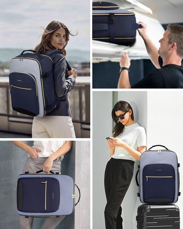 LOVEVOOK 40L Travel Backpack for Women & Men, Large Carry on Backpack for Airplanes with 3 Packing Cubes, TSA Personal Item Travel Bag fits 17" Laptop, Waterproof Weekender Essentials Airline Approved - Image 24