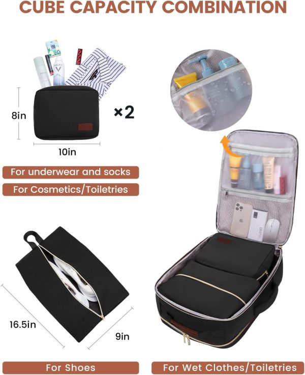 LOVEVOOK 40L Travel Backpack for Women & Men, Large Carry on Backpack for Airplanes with 3 Packing Cubes, TSA Personal Item Travel Bag fits 17" Laptop, Waterproof Weekender Essentials Airline Approved - Image 32