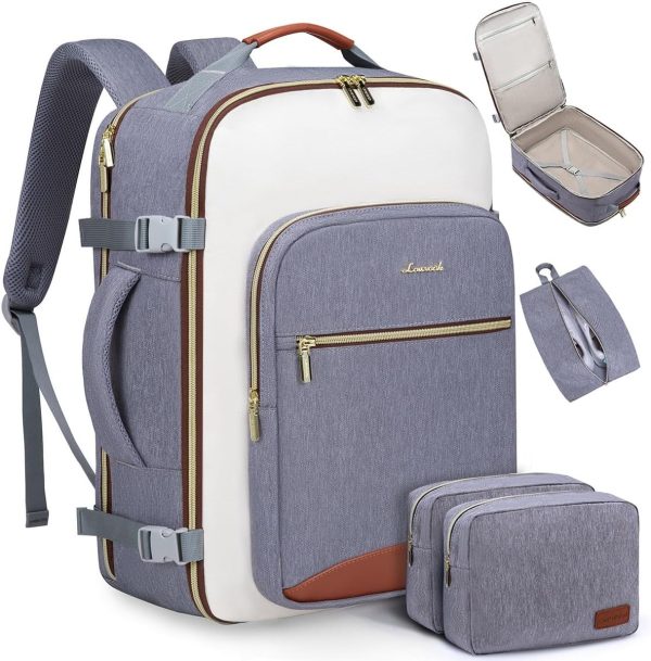 LOVEVOOK 40L Travel Backpack for Women & Men, Large Carry on Backpack for Airplanes with 3 Packing Cubes, TSA Personal Item Travel Bag fits 17" Laptop, Waterproof Weekender Essentials Airline Approved - Image 37