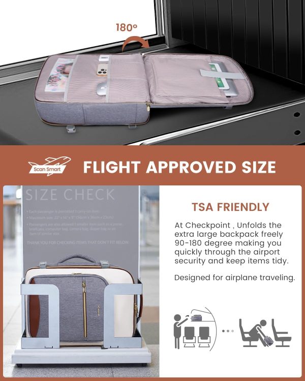 LOVEVOOK 40L Travel Backpack for Women & Men, Large Carry on Backpack for Airplanes with 3 Packing Cubes, TSA Personal Item Travel Bag fits 17" Laptop, Waterproof Weekender Essentials Airline Approved - Image 38