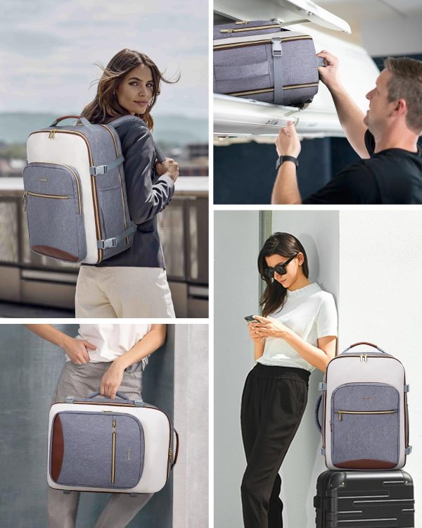 LOVEVOOK 40L Travel Backpack for Women & Men, Large Carry on Backpack for Airplanes with 3 Packing Cubes, TSA Personal Item Travel Bag fits 17" Laptop, Waterproof Weekender Essentials Airline Approved - Image 42