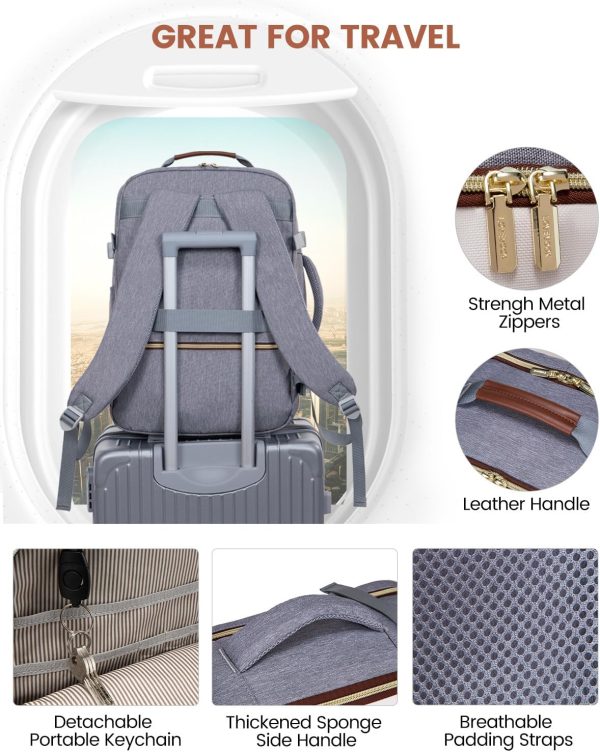 LOVEVOOK 40L Travel Backpack for Women & Men, Large Carry on Backpack for Airplanes with 3 Packing Cubes, TSA Personal Item Travel Bag fits 17" Laptop, Waterproof Weekender Essentials Airline Approved - Image 43