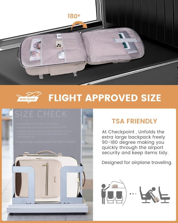 LOVEVOOK 40L Travel Backpack for Women & Men, Large Carry on Backpack for Airplanes with 3 Packing Cubes, TSA Personal Item Travel Bag fits 17" Laptop, Waterproof Weekender Essentials Airline Approved - Image 47